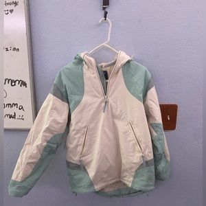 Medium light blue/cream white medium bomber quarter zip puffer
AR77